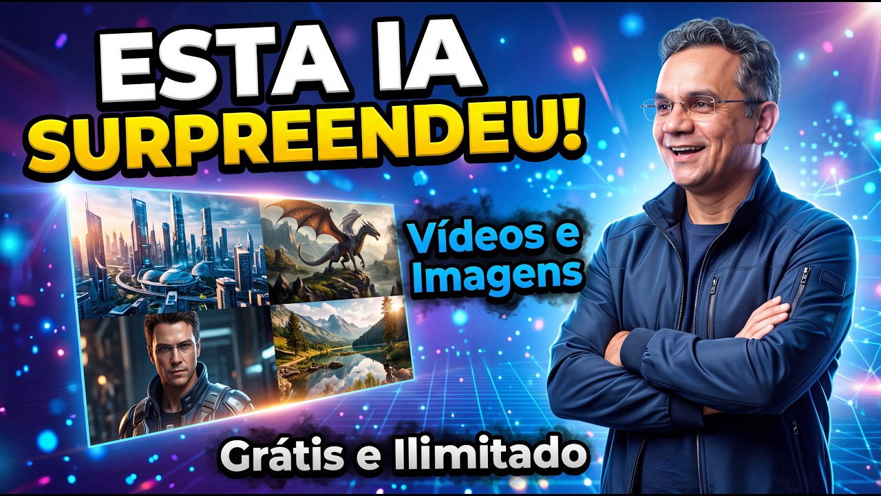 YouTube thumbnail: LTX 2.5 and MiniMax H3 free and unlimited on LoreMotion, Portuguese